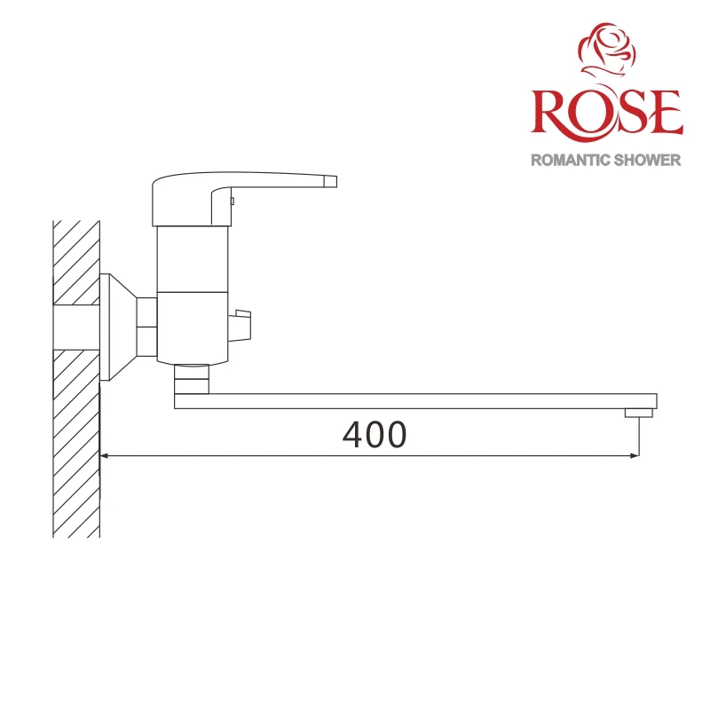ROSE Смеситель для ванны с изливом 35 см водопроводный латунный кран длинным набор и
