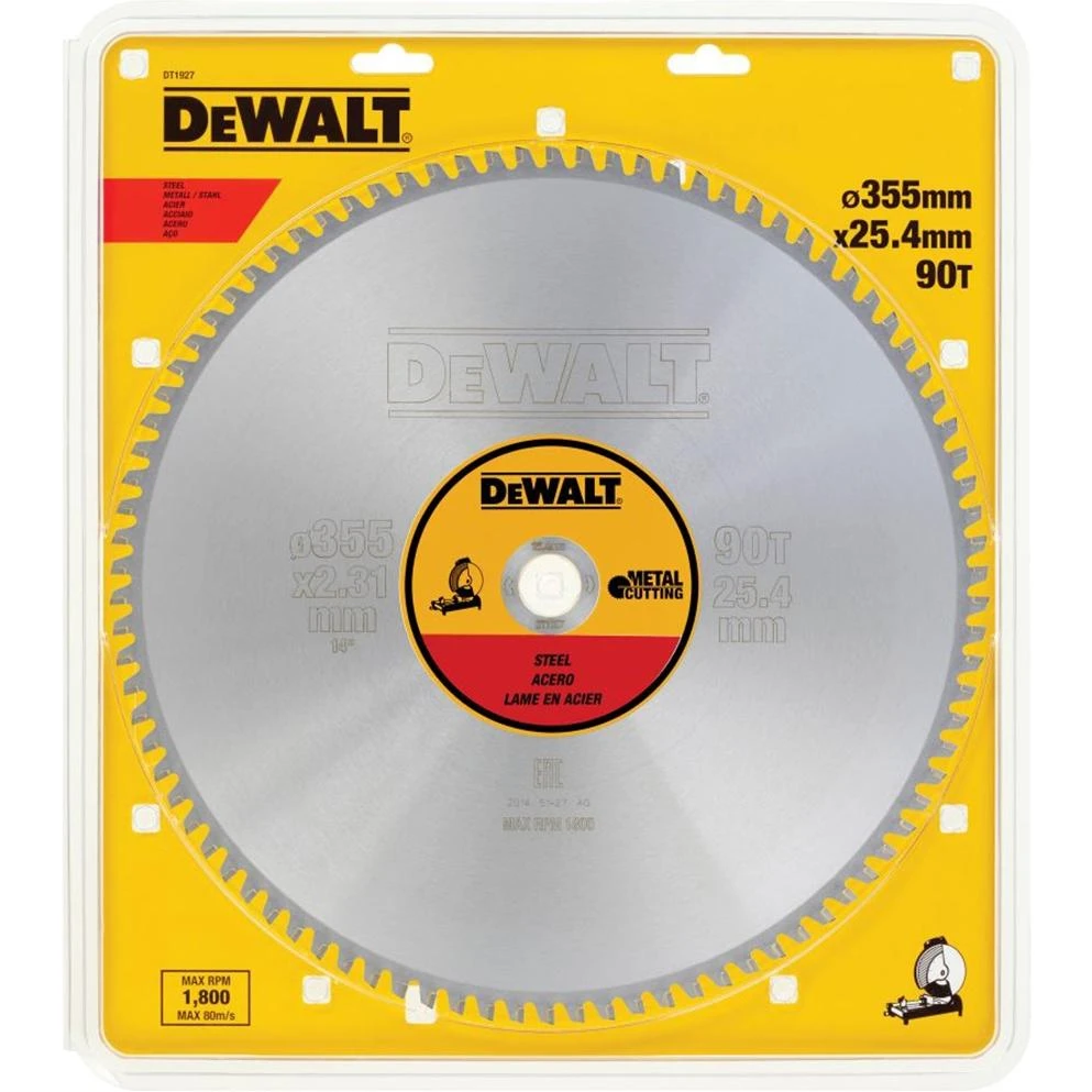 Диск пильный DeWalt 355х25.4/90 CONSTRUCTION DT1927 (диаметр 355 мм зубья TCG с положительным углом