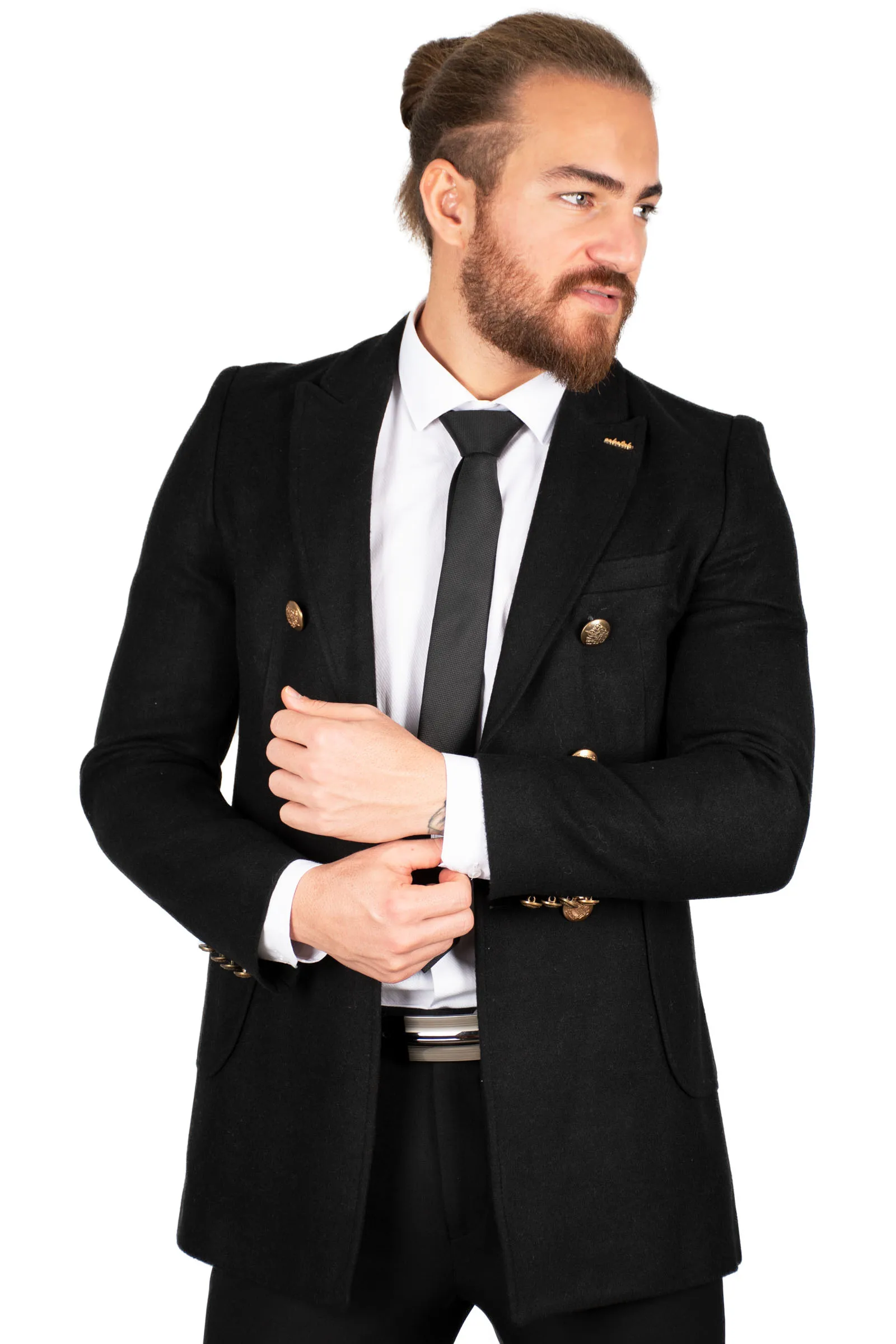 DeepSEA Male Luxury Double Breasted Stamp Coat High Quality Warm Overcoat Coat Metal Button Bag With Pockets Autumn Winter 2002152
