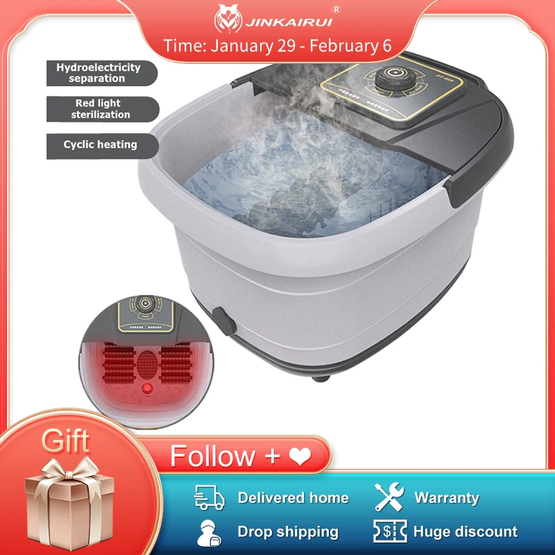

Jinkairui Foot Massager Bath Foot Bath Massage Pad Hot for Feet 220V 500W Switch Mode Regulator with Health Pill Box