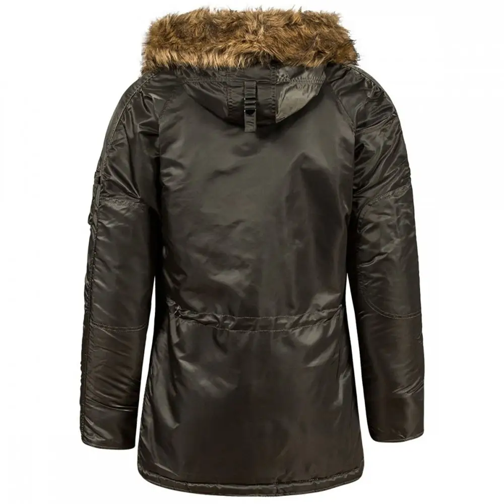 Куртка-аляска зимняя. Slim Fit N-3B Parka с натуральным мехом NorDenali мужская Replica Grey/Orange