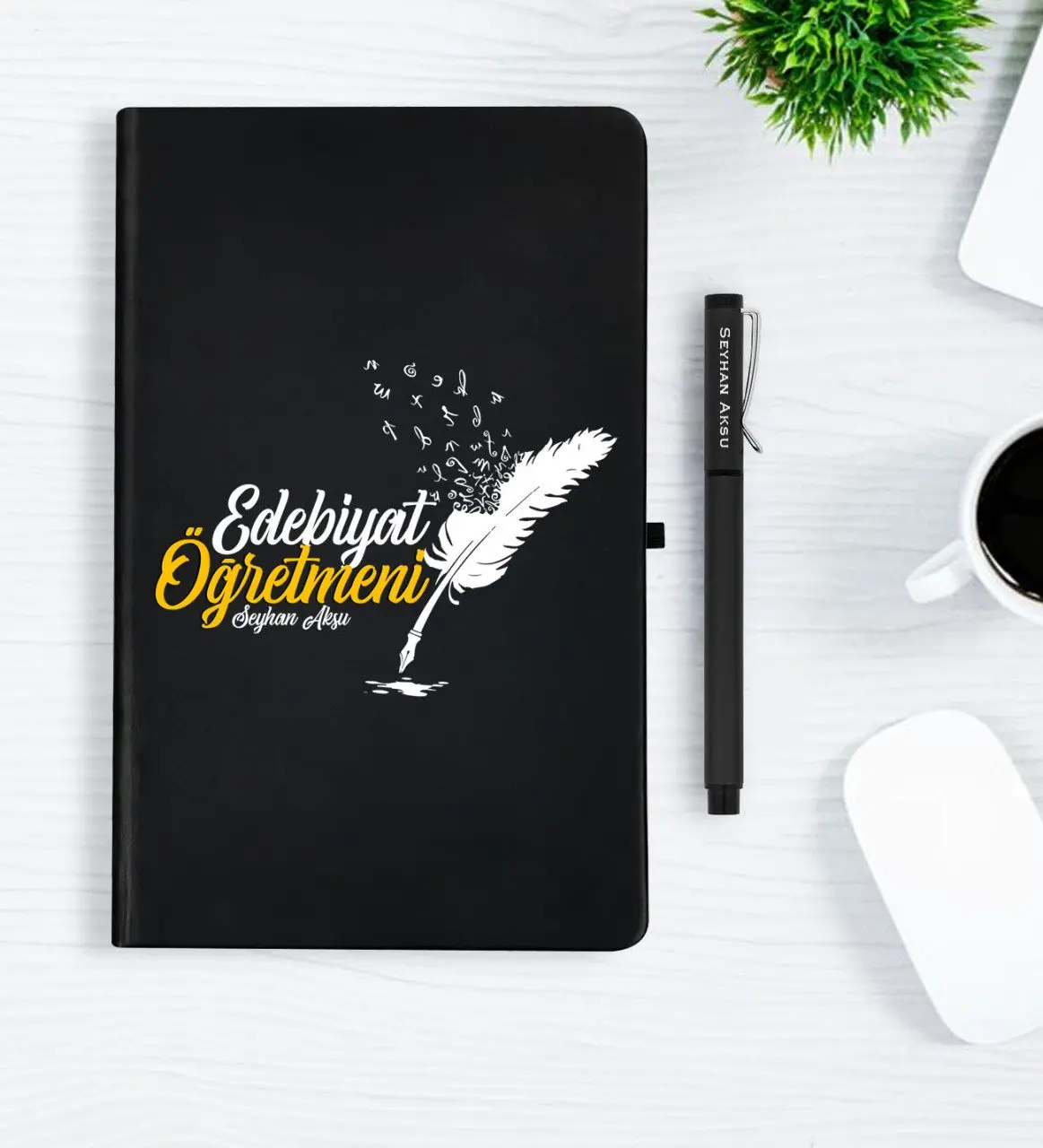 

Personalized Letters Teacher Black Notebook Pen Gift Set-2