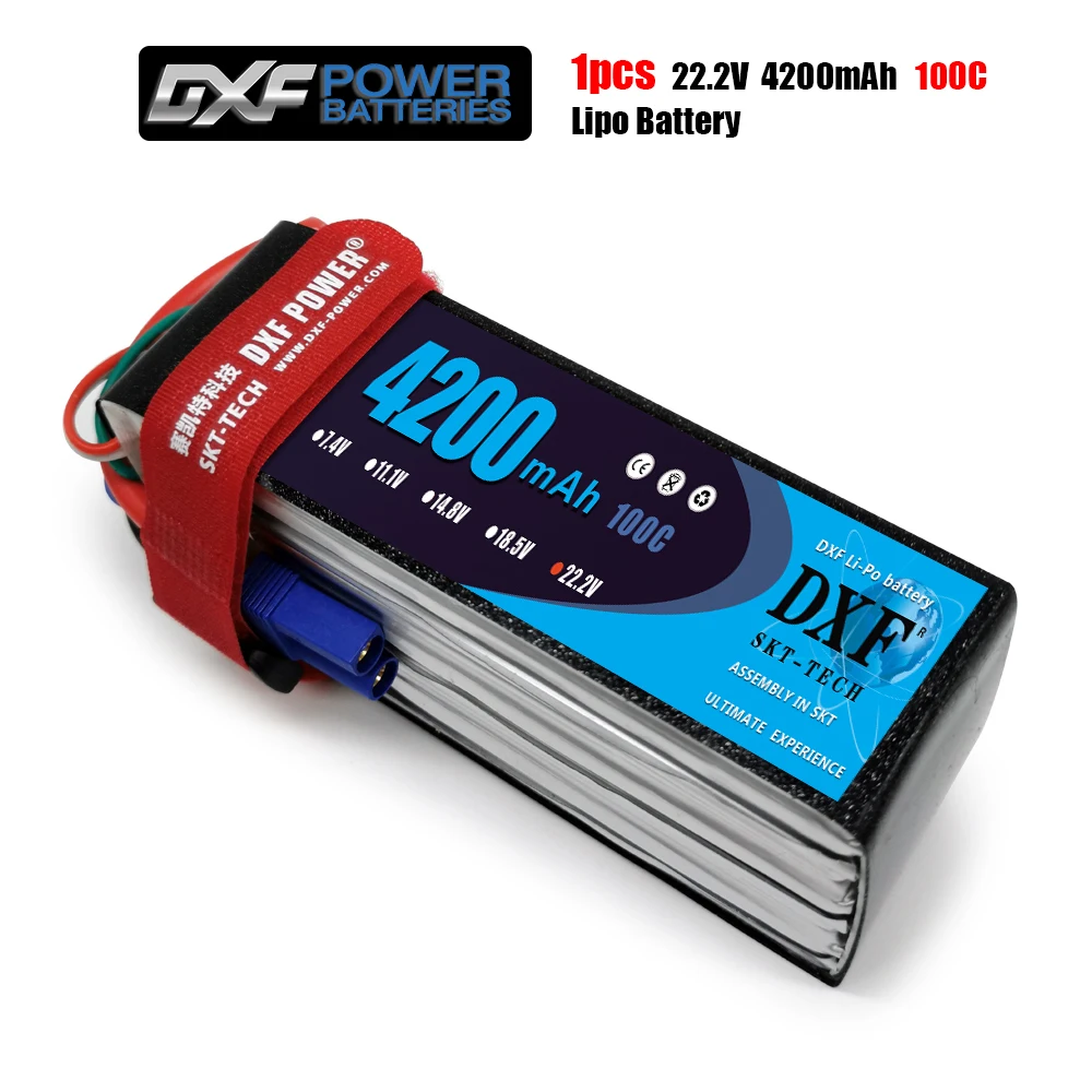 DXF 6S 22.2V 4200mah 100C-200C Lipo Battery 6S  XT60 T Deans XT90 EC5 For FPV Drone Airplane Car Racing Truck Boat RC Parts enlarge