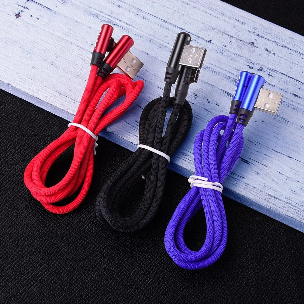 

OLAF 2.4A Micro USB Fast Charge 90 Degree Elbow Cable for Samsung S7 For Xiaomi 4 Mobile Phone USB Charging Cord Microusb Cable