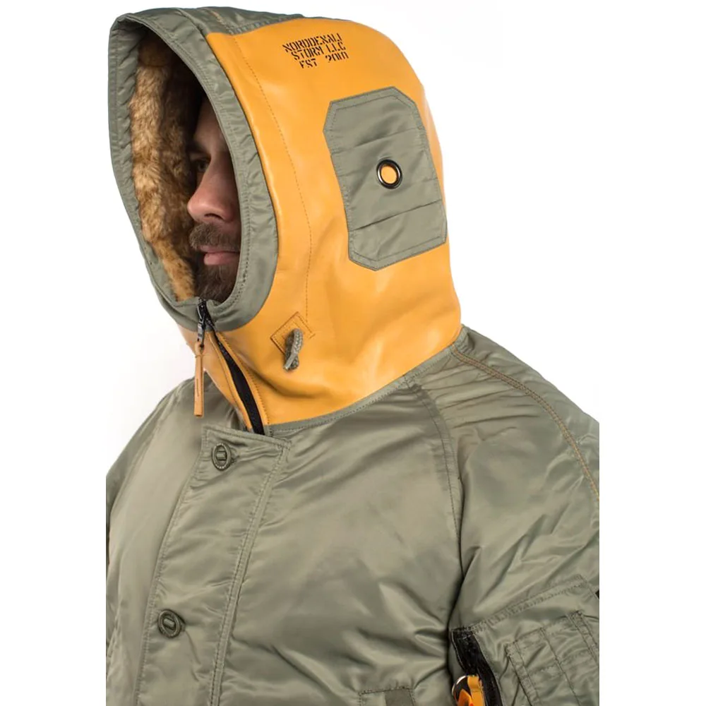 Куртка-аляска зимняя. Instructor NorDenali мужская olive/orange нейлон. стильная в стиле