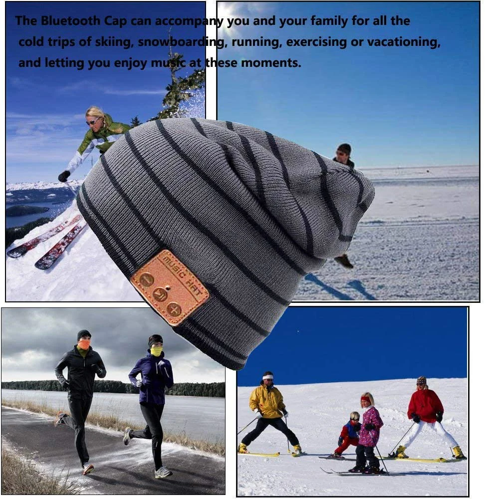 Neue M215 Bluetooth Hut Kopfhörer Musik Wireless Gestrickte | Электроника
