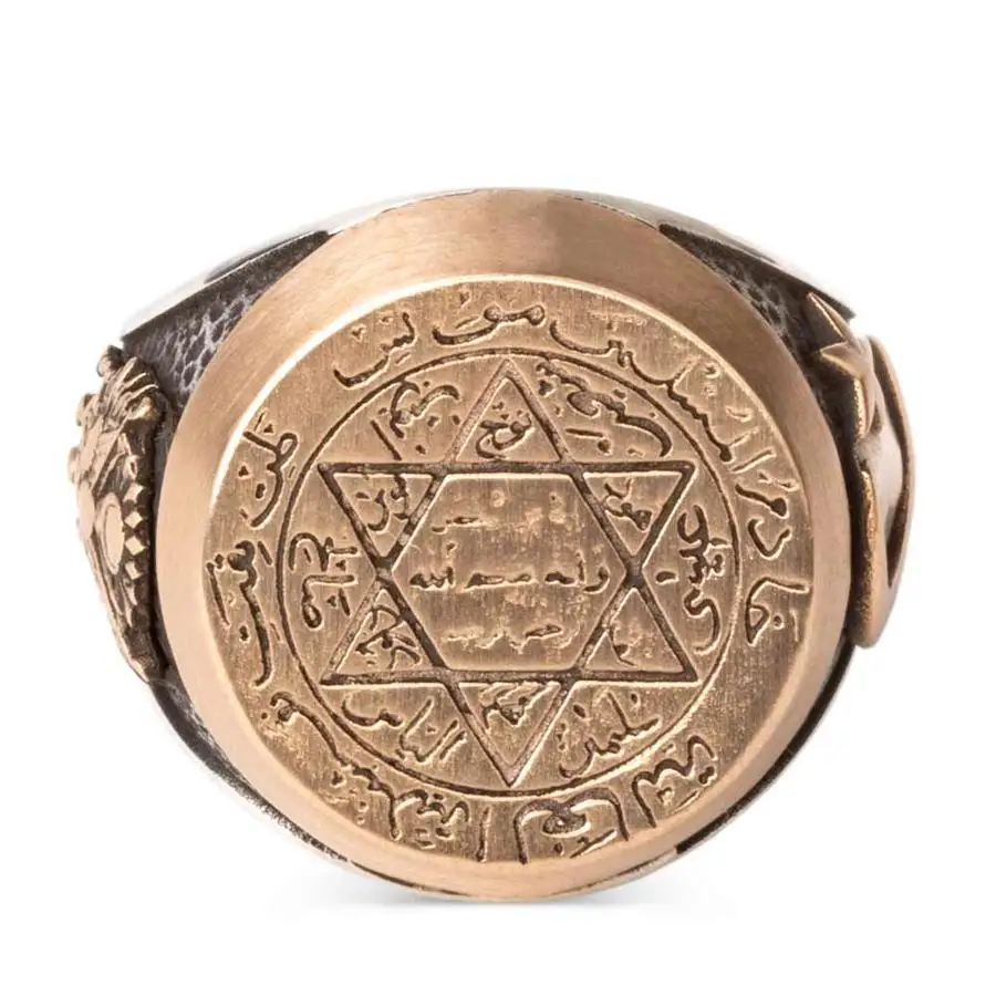 Bitions oman Coat of Arms and Suleiman Moon Star Seal Ring pour homme, haute qualité, réplique moderne, cadeau IMAStyle