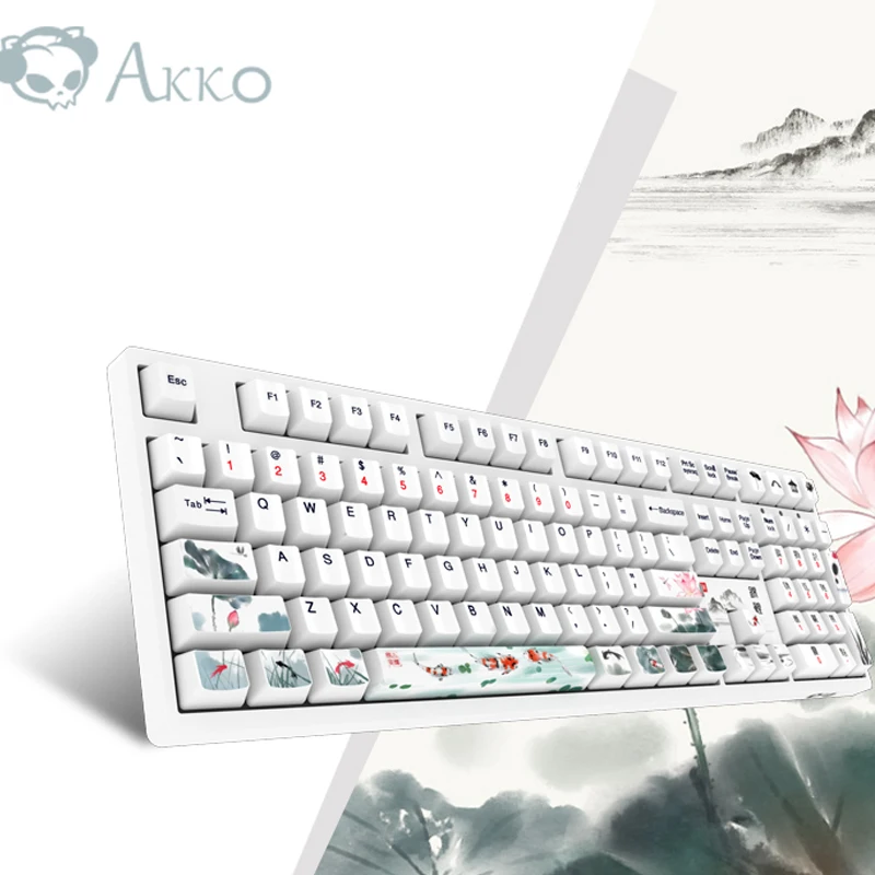 

Оригинальная Проводная Механическая игровая клавиатура Akko для профессионального игрового ноутбука, ПК, клавиши с раскладкой 108 клавиш Pbt