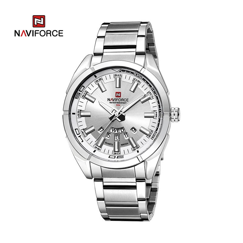 

NAVIFORCE 2021 новые мужские часы ведущего бренда, мужские полностью стальные водонепроницаемые повседневные кварцевые часы с датой, мужские нар...