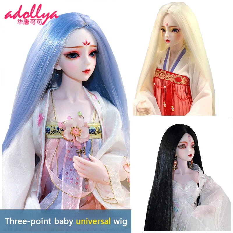 

Adollya 25cm Wigs Bjd Doll Accessories Long Straight Short Hair For Dolls Braid Tress Toys For Girls DIY Gradient Color Hair