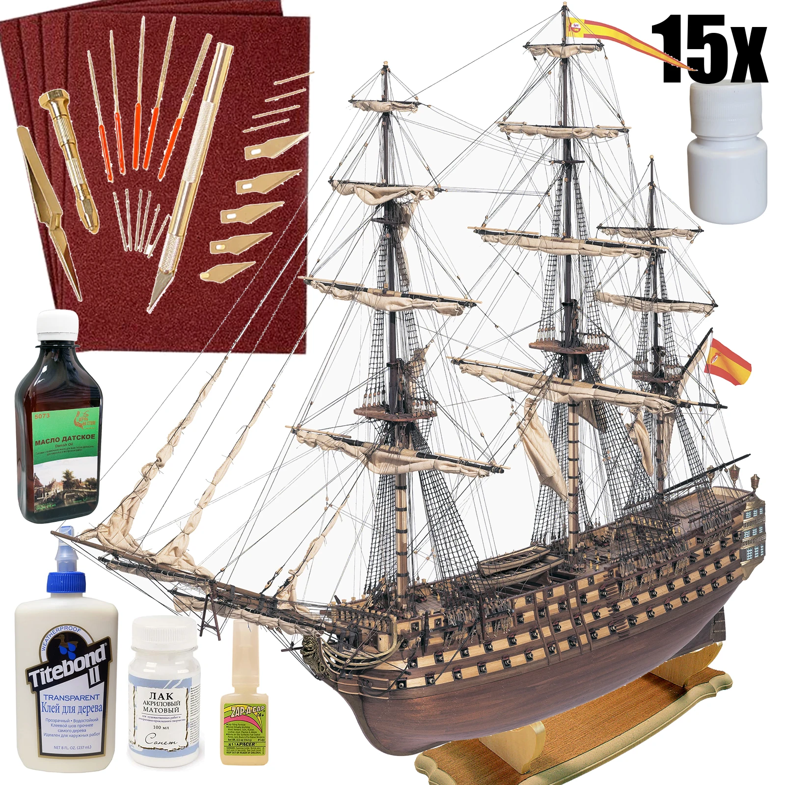 Линкор Santisima Trinidad модель парусного корабля OcCre (Испания) М. 1:90 набор для сборки +