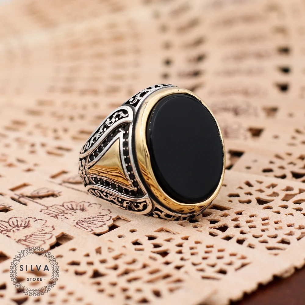 

Agate Aqeeq 925 silver men's ring. Men's jewelry stamped with silver stamp 925 All sizes are available