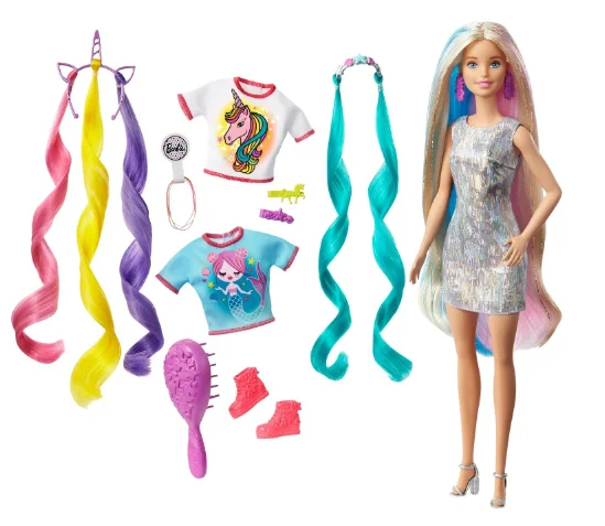 

Barbie Rengarenk Saçlar Bebeği ! YENİ SEZON ! Barbie Bebeği Rengarenk Saçlı, T-shirt Tarak Taç Yedek Saçlar (sürpriz hediyeli)