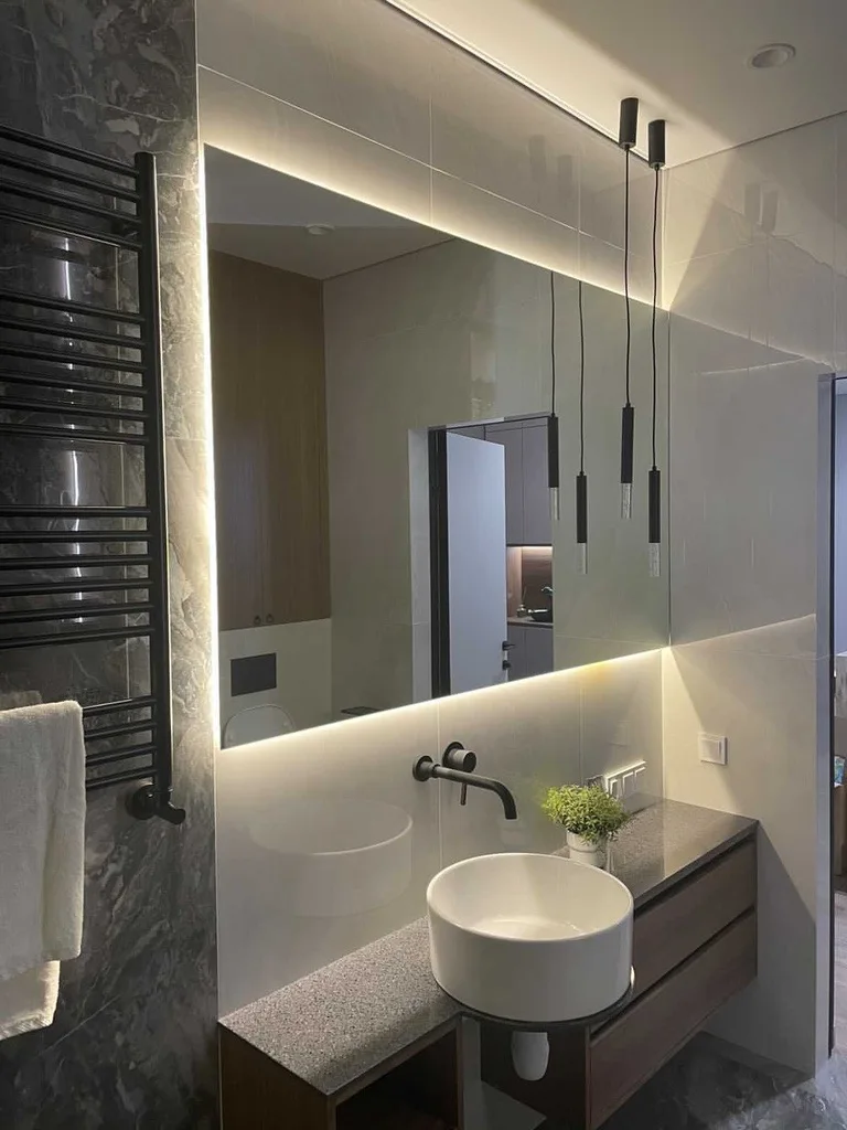 Зеркало в ванную комнату серия CAPELLA настенное светодиодный свет 3000К 4000К 6000К