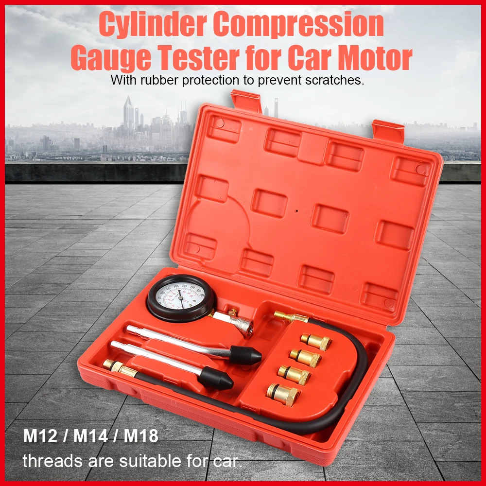 9 шт. бензиновый газовый двигатель цилиндр компрессор манометр тест на сжатие