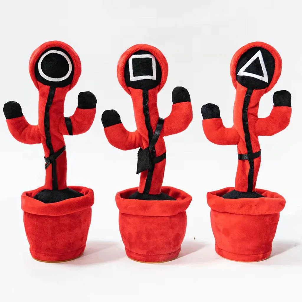 

Squid Game Dancing Doll Plush Cactus Kids Gifts Soft Toys Plush Doll iSing And Dance Voice Record Interactive Bled Stark Toy