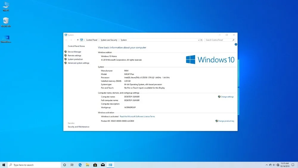ТВ приставка RKM MK36T PLUS Win10 Z8350 4 Гб ОЗУ, 64 Гб ПЗУ eMMC двухдиапазонный wifi 802.11bluetooth 4,0 USB3.0 [MK36T PLUS]