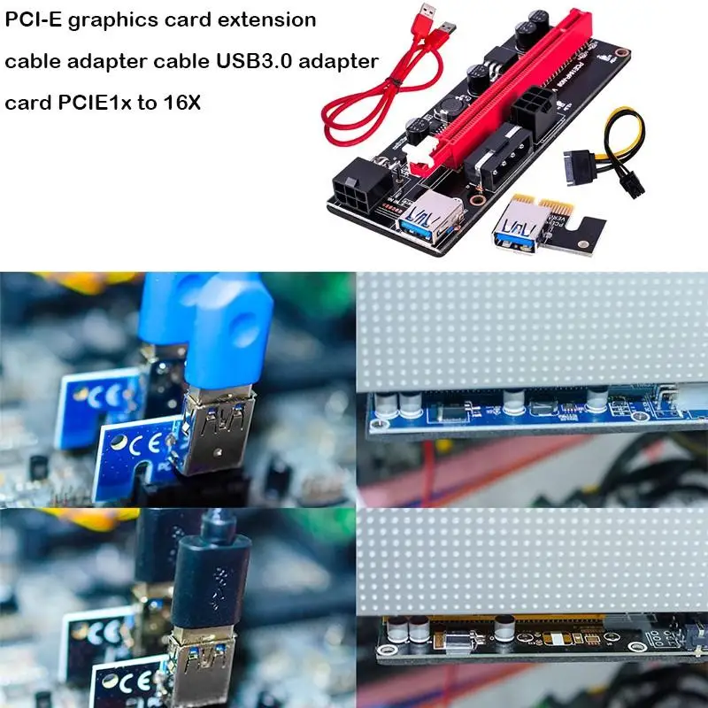 2/6 шт. Ver009 Usb 3 0 Pci E Ver 009S PCI Express 1X 4X 8X 16X расширитель Riser карта адаптера Sata 15Pin до 6 Pin