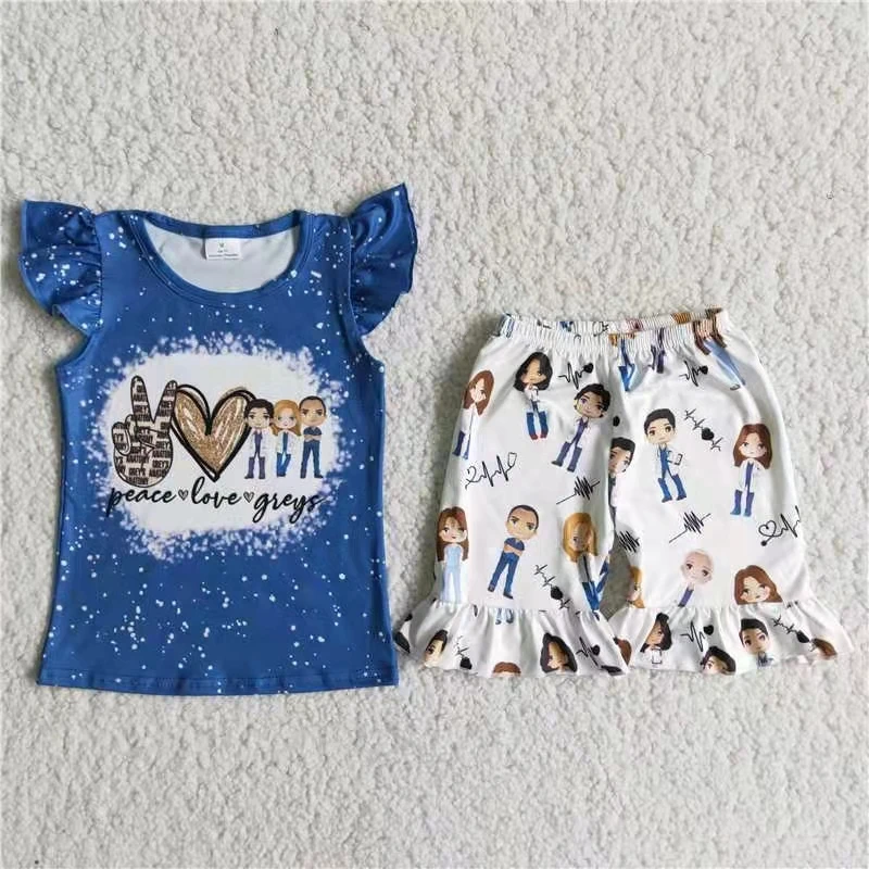 

little girl shorts t shirt set kids baby summer set outfit 2 piece girl clothing set wholesale children clothing set