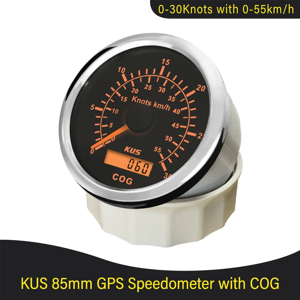 KUS 85 мм морской GPS-спидометр 0-15 кнопок 0-30 0-60 тысяч для судов лодок и яхт 12 В 24 с