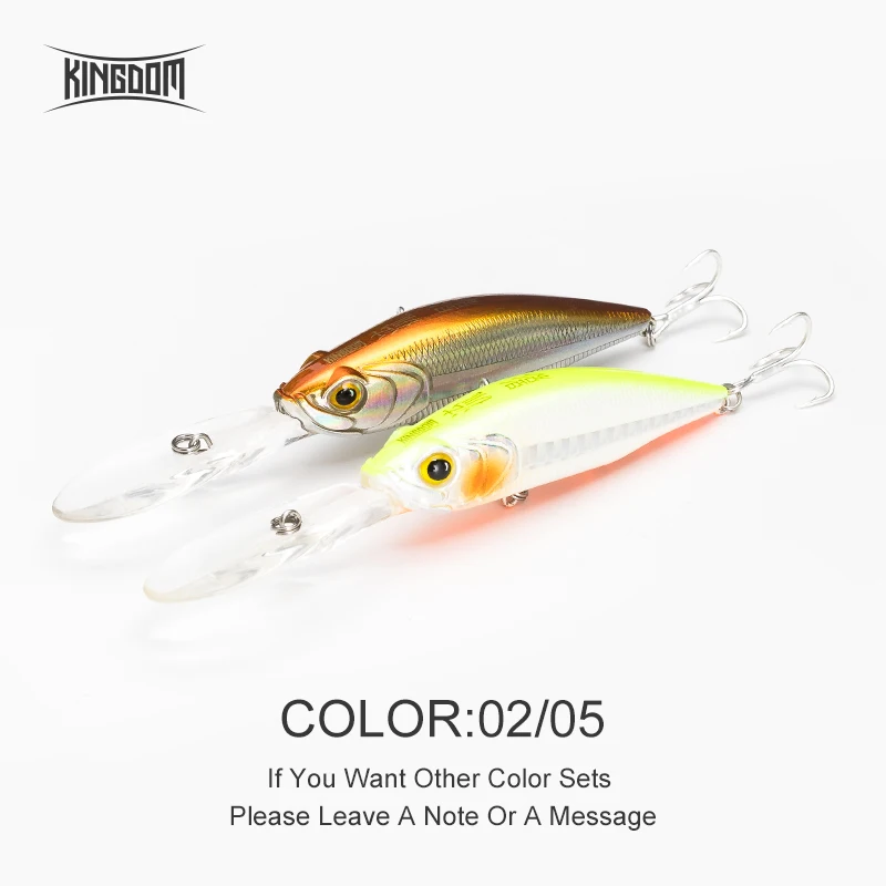 Color 02 05 Kingdom Fishing Приманка подвесной гольян 60 мм 7,2 г 70 мм 10 г крепкие крючки искусственные жесткие Джеркбейт воблеры шесть цветов Модель 5502 - Цвет: Color 02 05