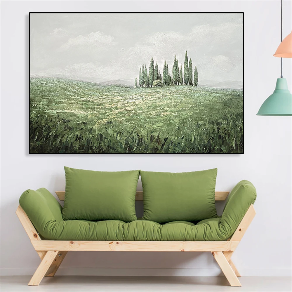 

Large Abstract Landscape Painting Textured Wall Art Poster Home Decor Wall Tree Prints Pictures for Living Room Bedroom Decor