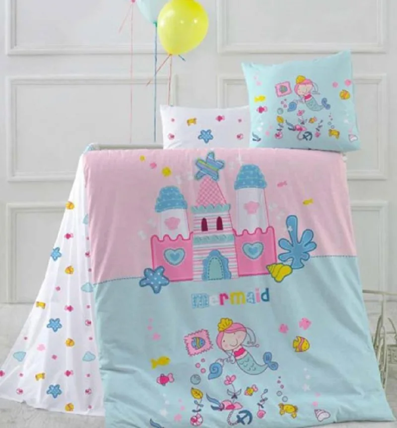 Baby Crib Bedding Bumper Set Girl Nursery Cartoon Animal Soft Antiallergic Made in Turkey 100 % COTTON Pink Blue MARIANA Infant