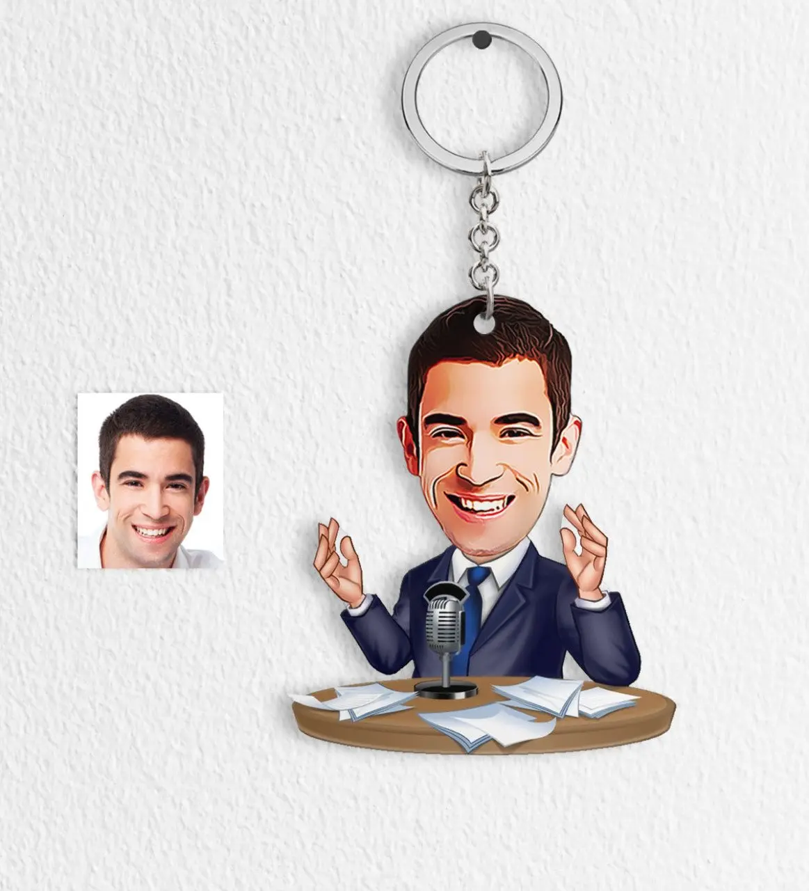

Персональный мистер сервер диктор мультфильм Keychain-1
