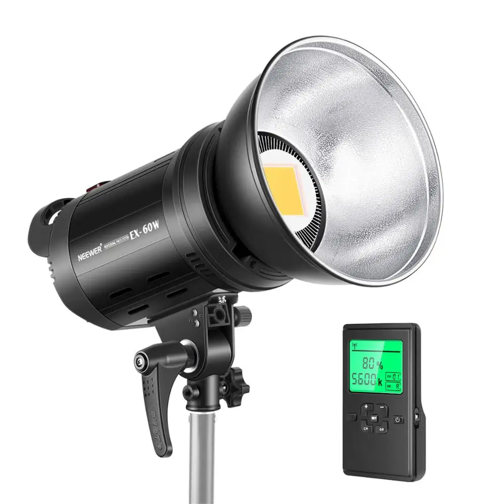 Neewer EX 60W светодиодный светильник для видеосъемки 5600K CRI95 + RLCI90 5000Lux/m Bowens Mount