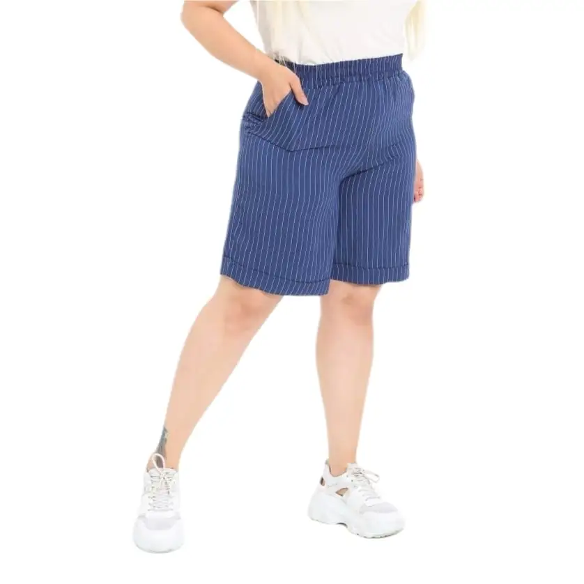 Hanezza Женская мода большого размера 2021 летняя одежда полосатые с высокой талией