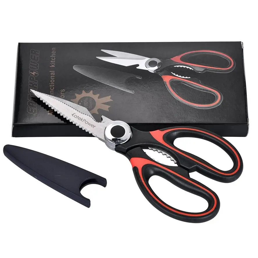 

Multipurpose Heavy Duty Kitchen Scissors for Chicken, Poultry, Fish, Meat, Vegetables, Herbs, BBQ, Bones, Flowers, Nuts