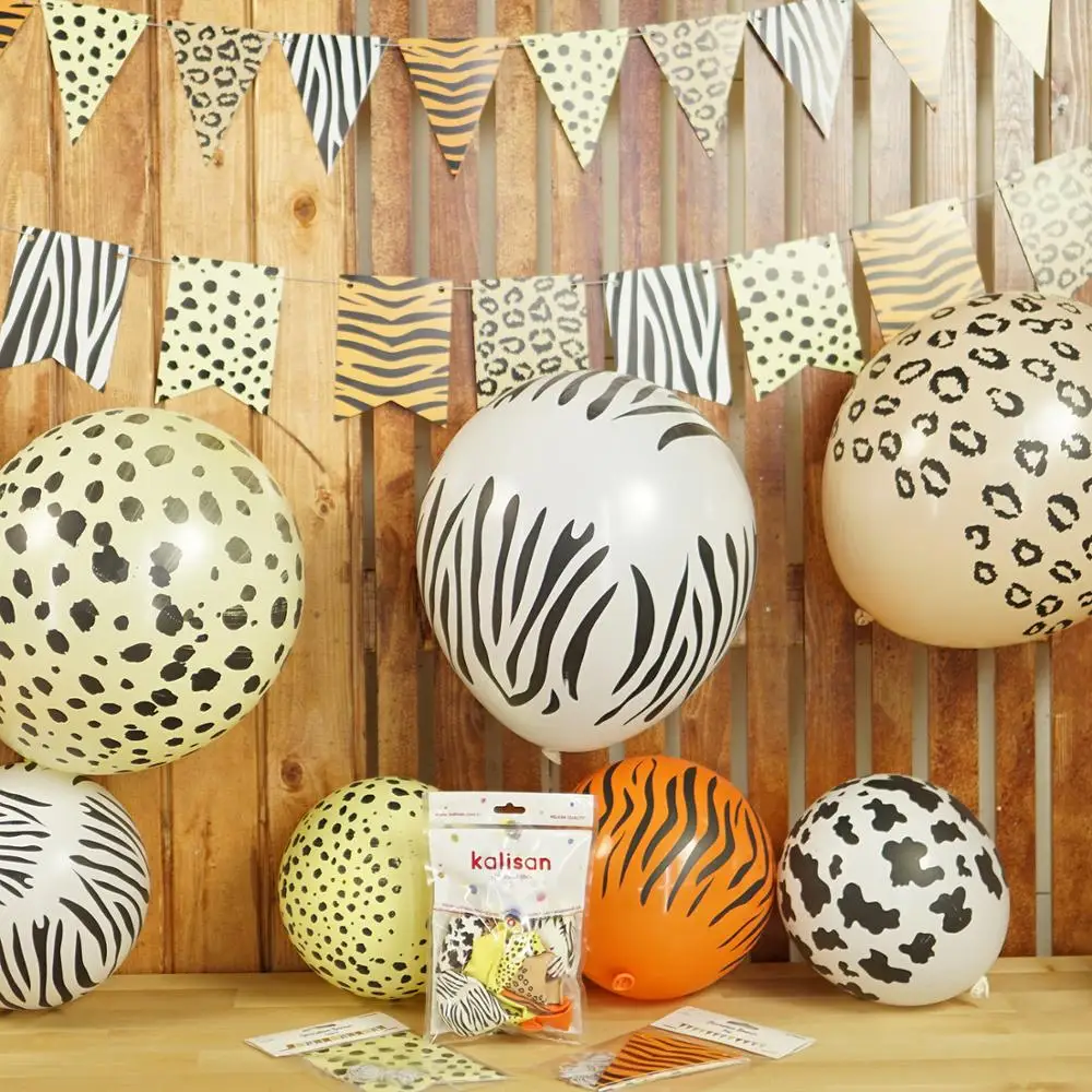 

Safari Theme - Birthday Decoration Kit - Safari Printed Latex Balloons with Safari Theme Banners