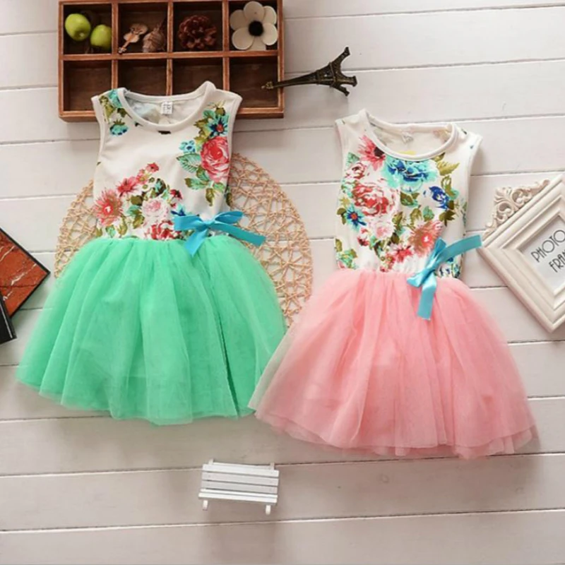 Лидер продаж 2020 года Детское платье для маленьких девочек Вечерние топы с