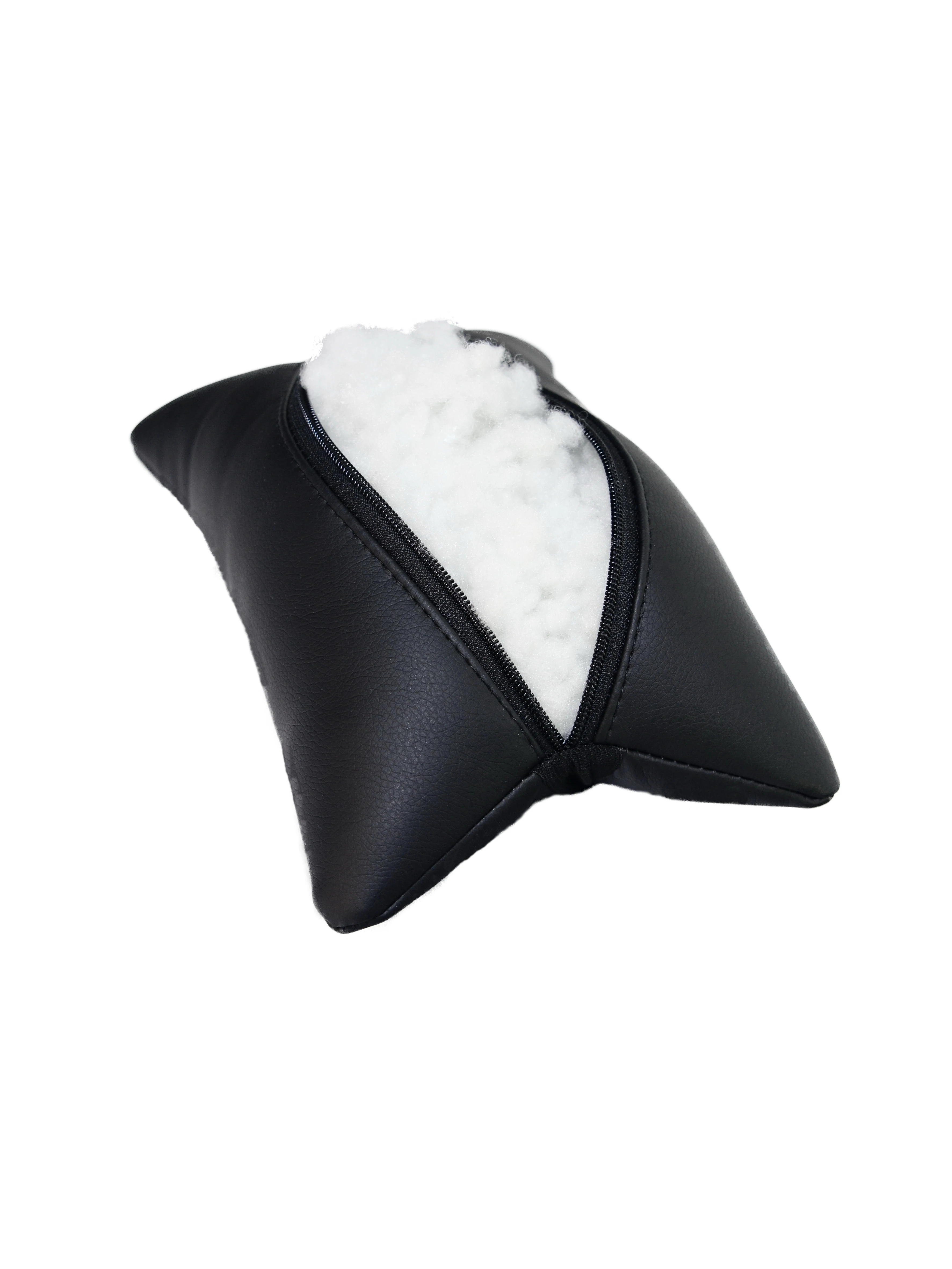 Pillow under the neck carstyle of eco-leather black rhombus |