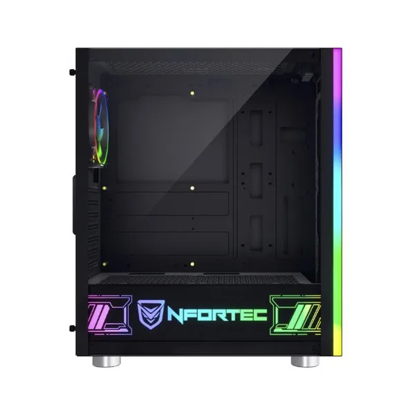 Micro ATX/Mini ITX/ATX чехол Nfortec Caronte Pro RGB Black | Компьютеры и офис