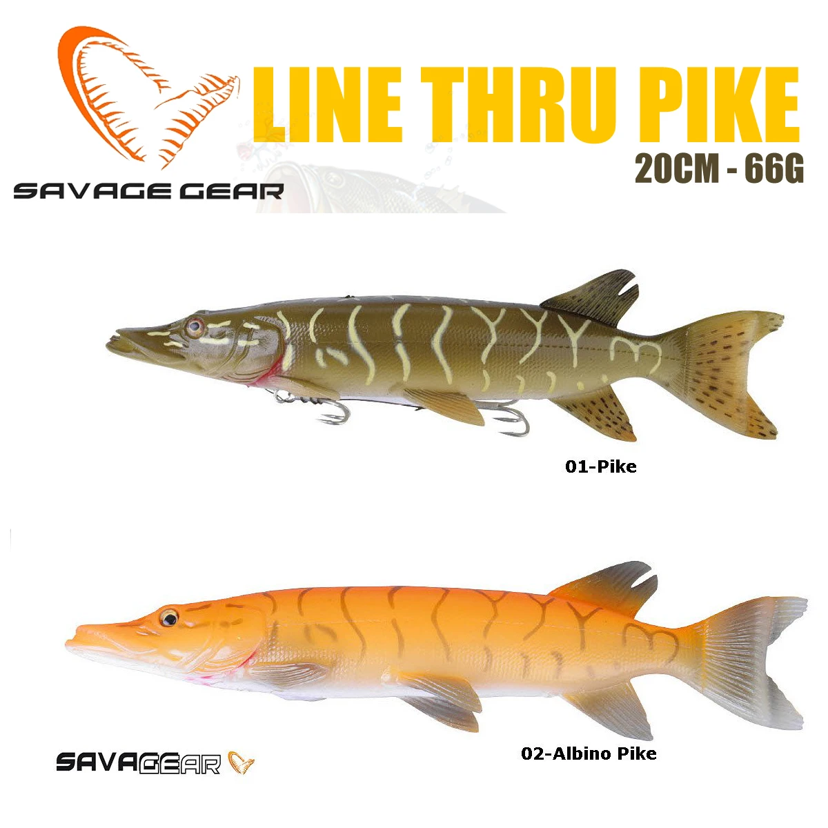 

Savage Gear Fishing Lure 3D Line Thru Pike 20cm 66g Soft Bait