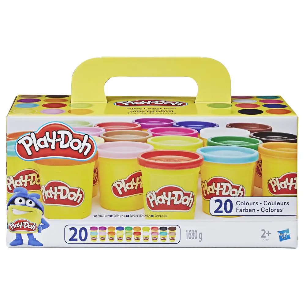 Набор игровой PLAY-DOH A7924EUC Плей-До Комплект суперцветов 20 баночек для лепки |