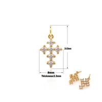 gorgeous bridal wedding necklace cross pendant full bright cubic zirconia fashion versatile gold ladies jewelry
