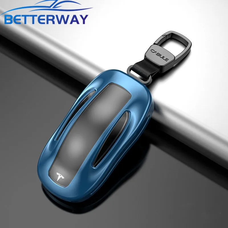 

Car Remote Smart Key Case Keychain For Tesla Model 3 Key Shell Buckle Aluminum Alloy Protective