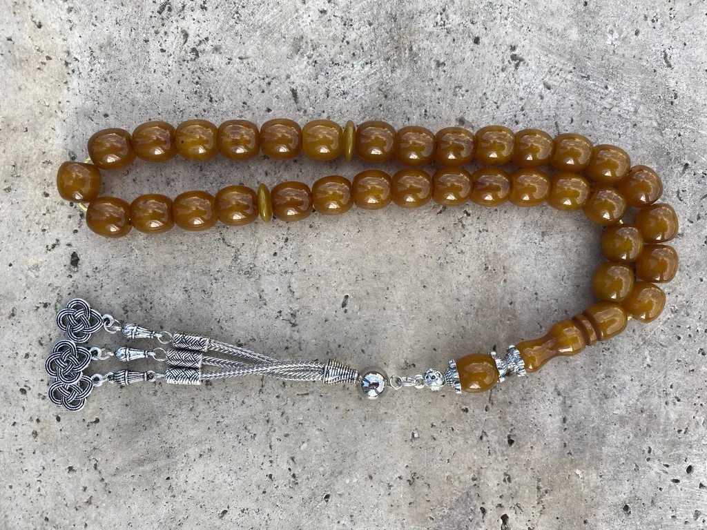 Tasbih Ottoman Faturan German Cherry Amber Sandalous Misbaha Rosary Free Shipping #36F