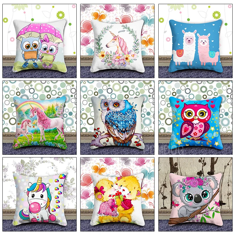 

5D DIY Full Drill Diamond Painting Pillow Case Set Animal Pattern Home Decoration Gift Pillow Case Drilling Pillow Cover Gift