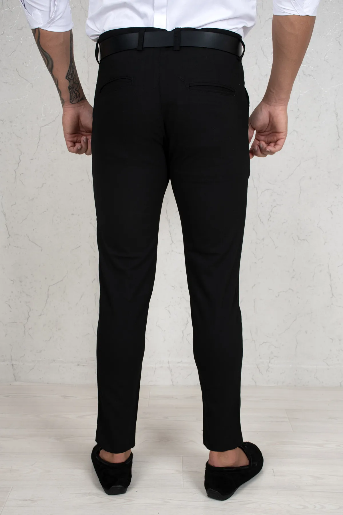 

DeepSEA Black Sports Tight-Fitting Cut Fabric Pants 2100452