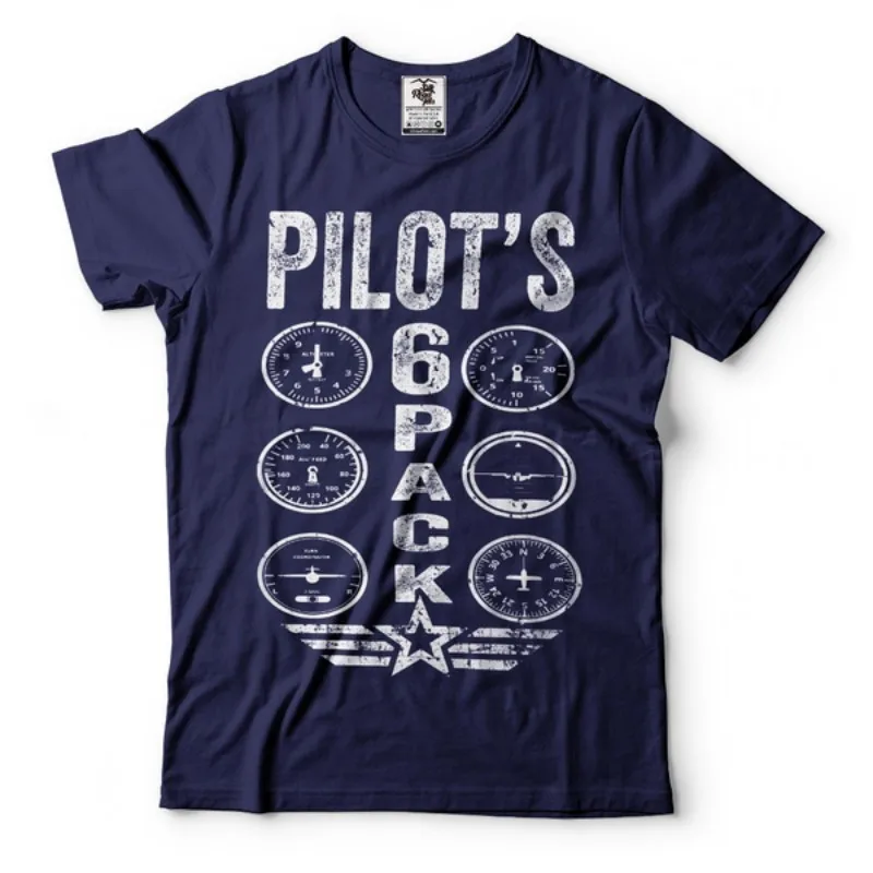 

Hot Sale Mens Pilot T-shirt Gifts For Pilot Pilot's 6 Pa tion Humor Funny T-shirt