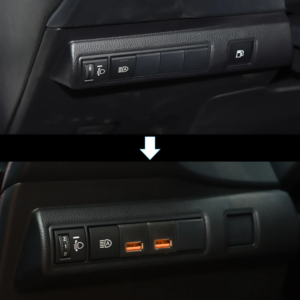 QC3.0 USB Interface Socket Fast Car Charger Voltage Meter Battery Monitor Use for TOYOTA Camry Corolla AVALON LEVIN PRADO | Автомобили и