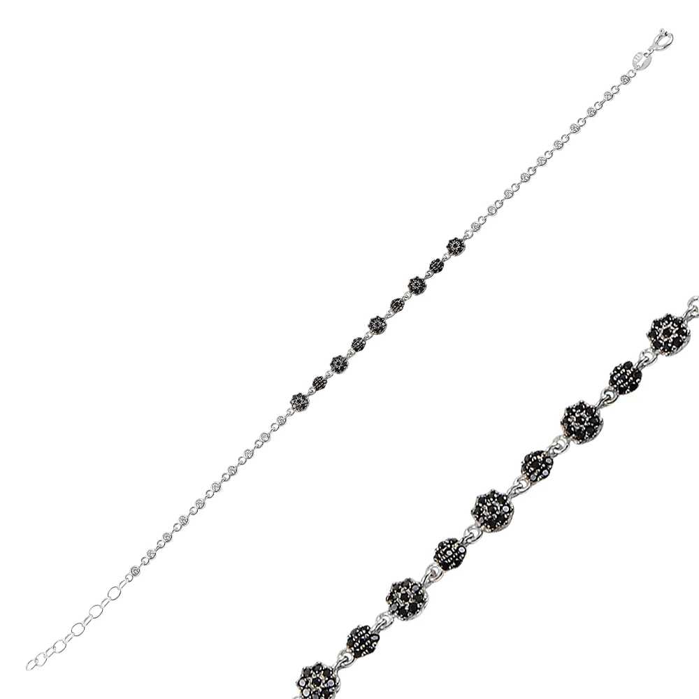 

Silver Black Round Bracelet