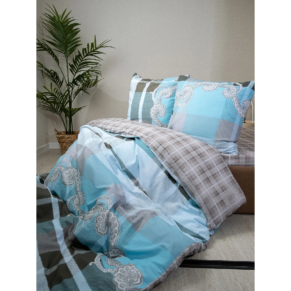 ПРОСТЫНЯ на резинке Поплин 100% Хлопок Двуспальная Евро Высокая плотность Nature &amp