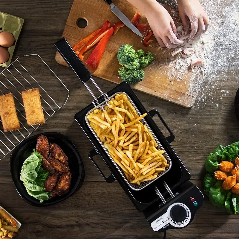 Cecotec CleanFry 3L Electric Fryer 3 Liters Stainless Steel 2000W with OilClean Filter Cap Anti-Odor and Window | Бытовая техника