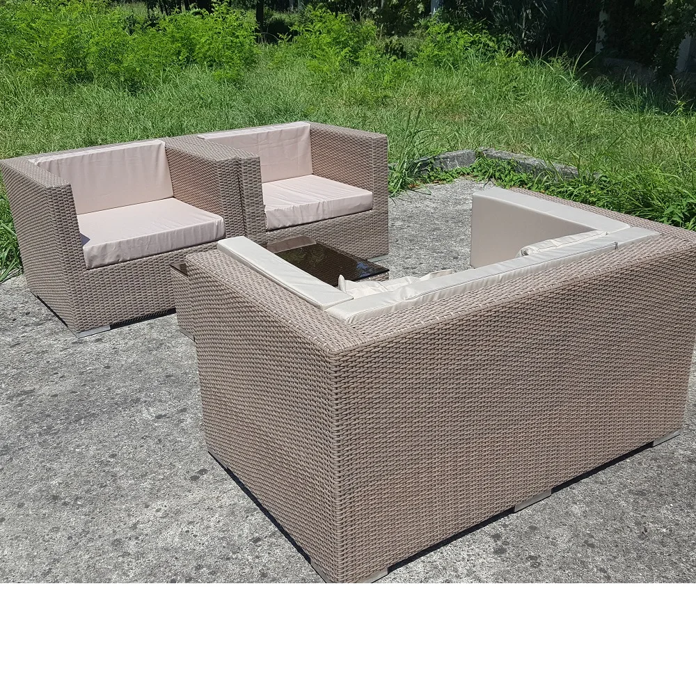 Уличная мебель на террасу плетеная из искусственного ротанга диван 2 кресла и