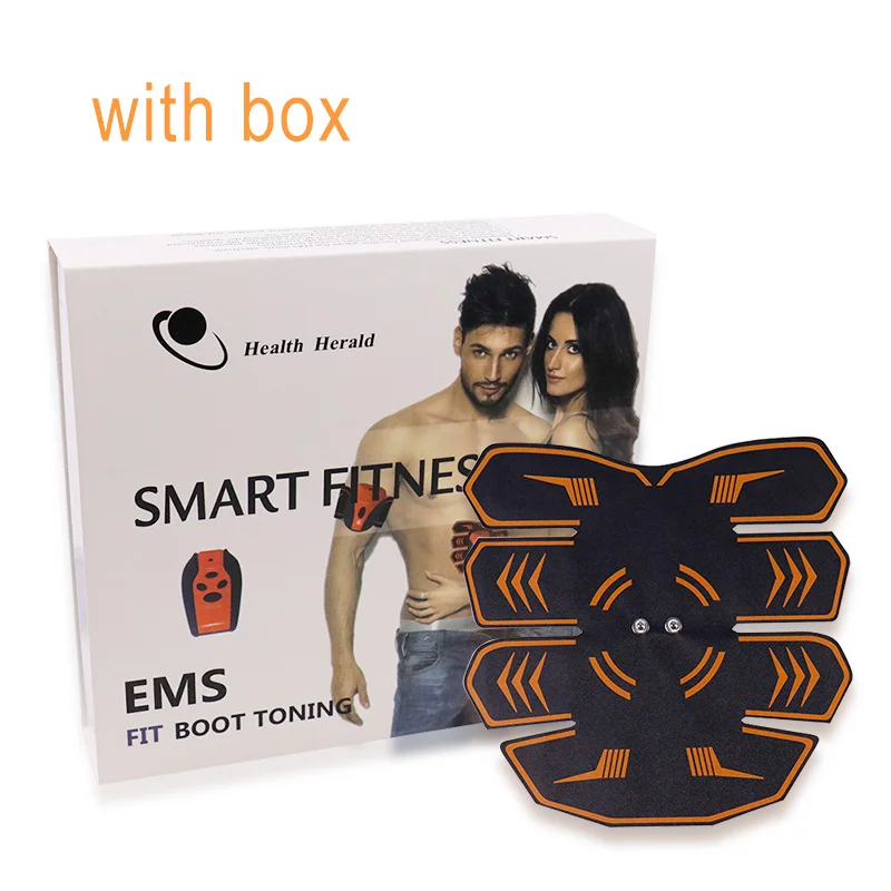 With box Дистанционный USB умный EMS Электрический Импульсный Массажер стимулятор мышц живота домашний фитнес 10 уровней интенсивности 6 режимов - Цвет: With box