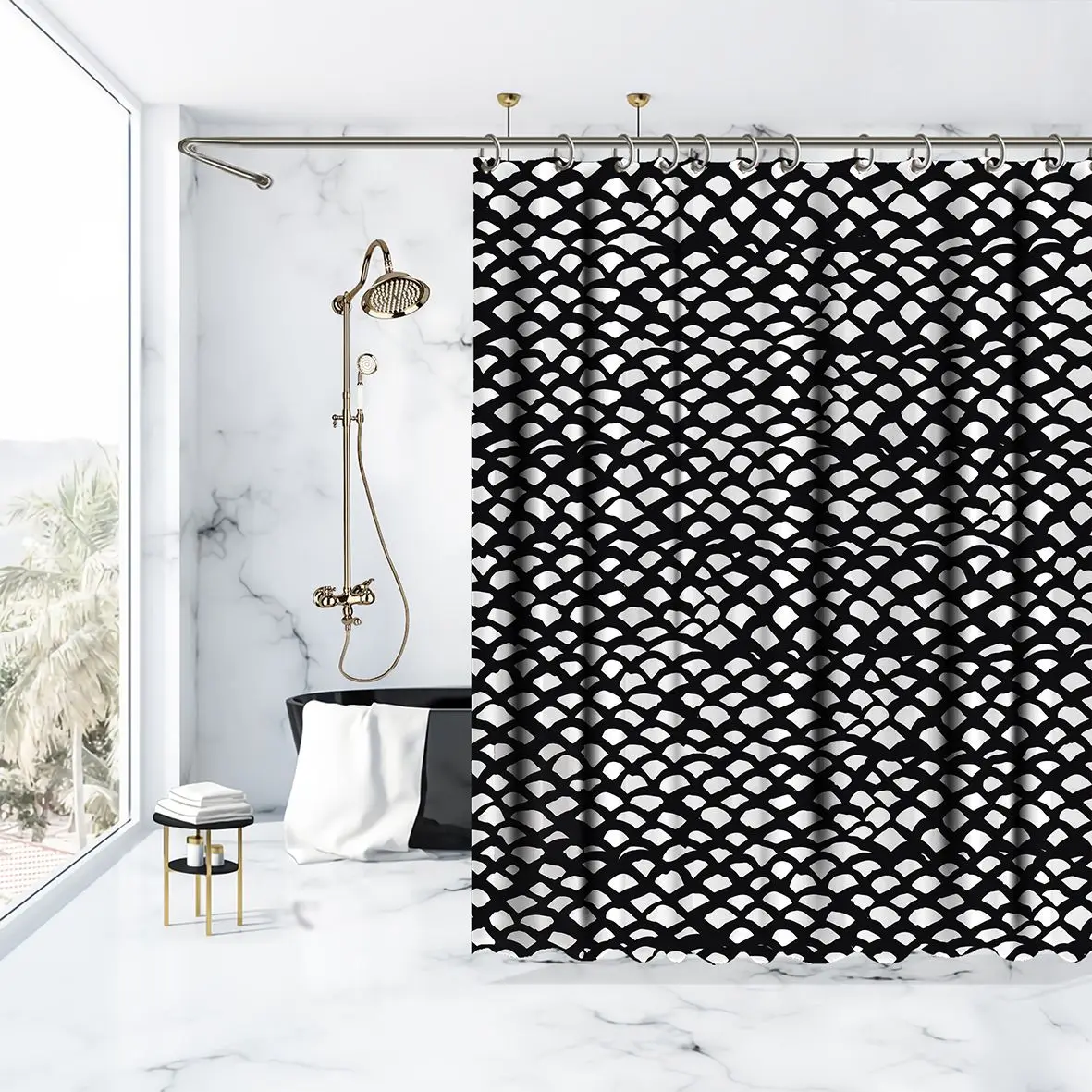 Занавеска для душа ручная работа рисунок рыбьей кожи Подводные Животные